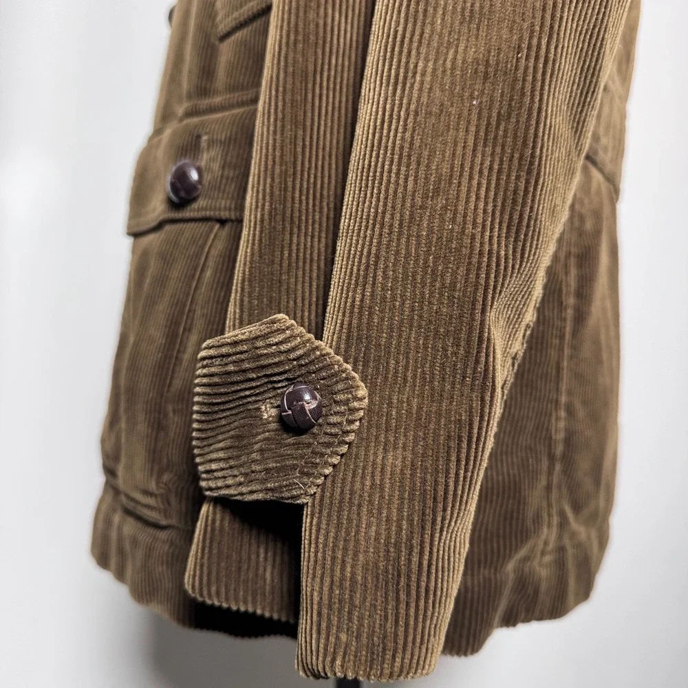 1990s Polo Ralph Lauren Vintage‎ Corduroy Leather Hunting Loden Jacket  XL